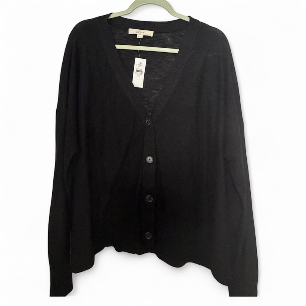 LOFT Women's Drop Shoulder Black Cardigan- Soldout XXL